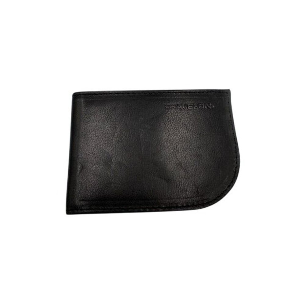 NWOT Travelon Mens Black Leather SLIM Bifold Wallet